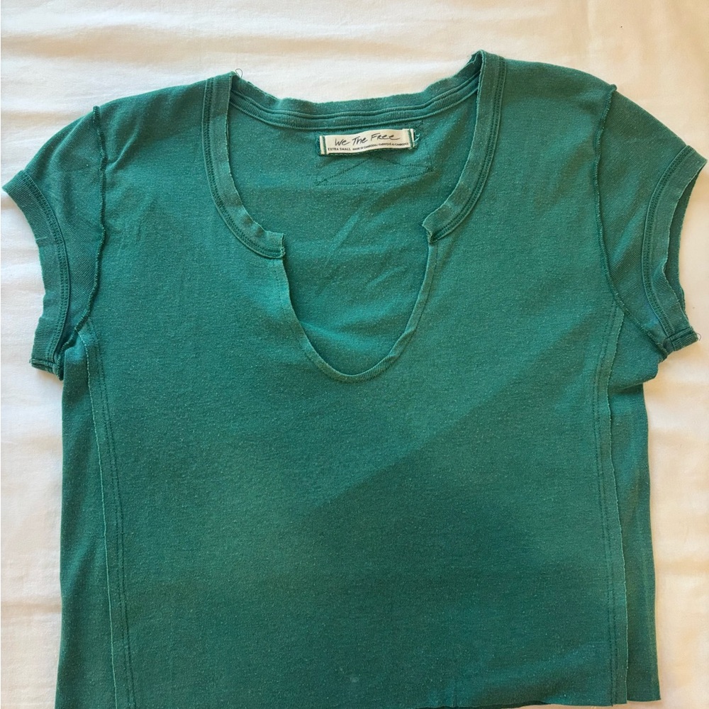 Free People Jade Green Short Sleeve Tee